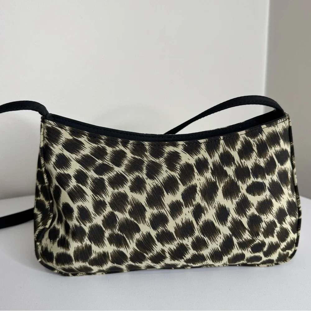 Kathy Ireland Y2K Vintage‎ Animal Print Leopard Neutral Shoulder Bag Nylon